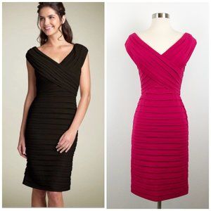 TADASHI SHOJI Shutter Pleated Jersey Cocktail Dress Size XS Berry Raspberry